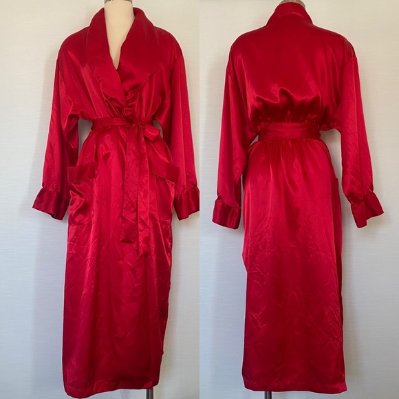 Victoria's Secret Intimates & Sleepwear Victorias Secret Y2k Silky Satin Long Dressing Gown